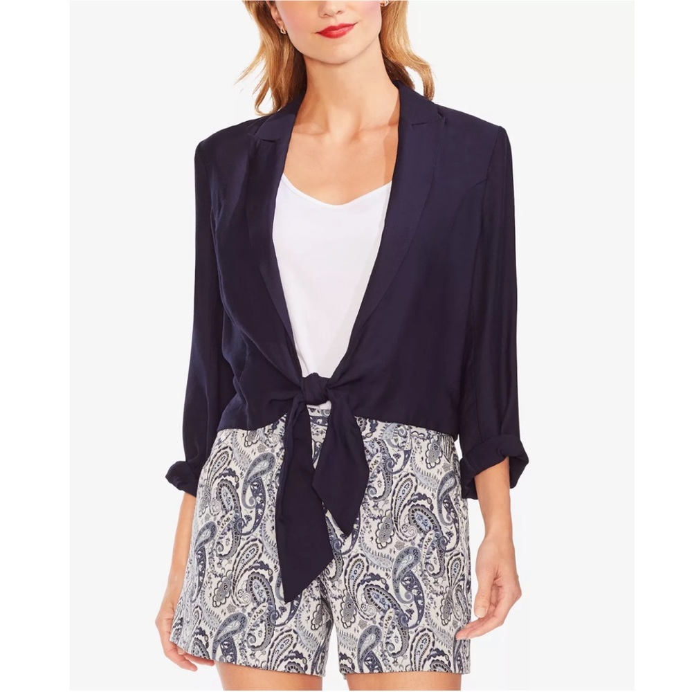Vince Camuto Tie Front Jacket - Navy